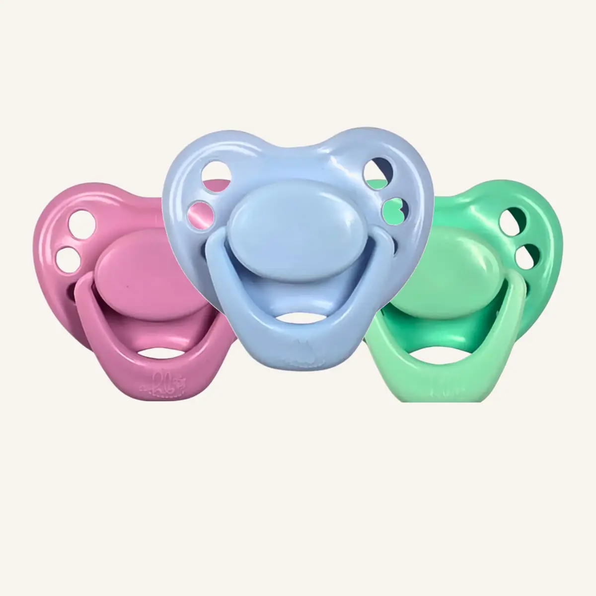 Pink, pale blue and mint magnetic dummies.