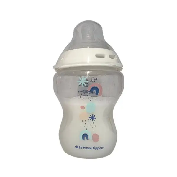 Tommee Tippee full-size rainbow reborn bottle prop